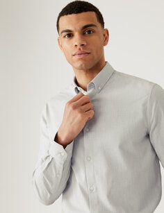 Рубашка стандартного кроя с текстурой стрейч Marks &amp; Spencer