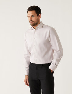 Рубашка обычного кроя из чистого хлопка с узором «в ёлочку» Marks &amp; Spencer