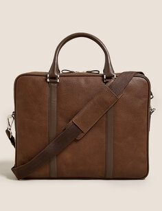Кожаная сумка для ноутбука Marks &amp; Spencer, коричневый