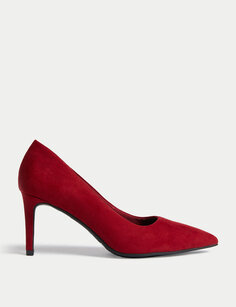 Туфли-лодочки с острым носком на шпильке без шнуровки Marks &amp; Spencer, красный