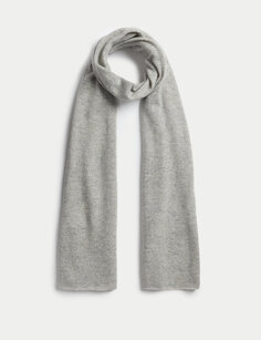 Полосатый шарф из чистого кашемира Marks &amp; Spencer, серый микс