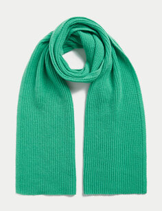 Вязаный шарф в рубчик Marks &amp; Spencer, зеленый