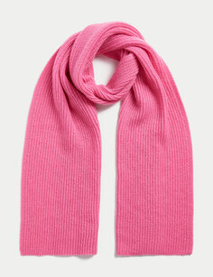 Вязаный шарф в рубчик Marks &amp; Spencer, розовый
