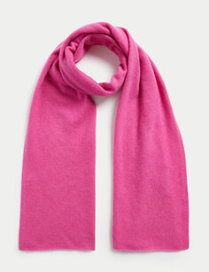 Полосатый шарф из чистого кашемира Marks &amp; Spencer, ярко-розовый