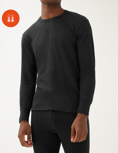 Тепловая футболка среднего размера с длинными рукавами Heatgen Marks &amp; Spencer, черный