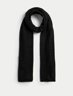 Полосатый шарф из чистого кашемира Marks &amp; Spencer, черный