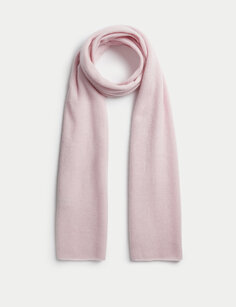 Полосатый шарф из чистого кашемира Marks &amp; Spencer, светло-розовый