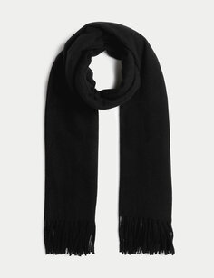 Тканый шарф-одеяло с кисточками Marks &amp; Spencer, черный