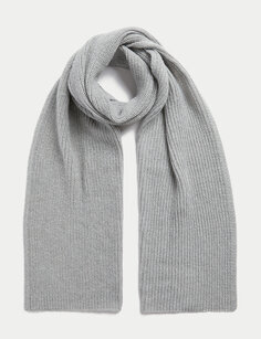 Вязаный шарф в рубчик Marks &amp; Spencer, серый