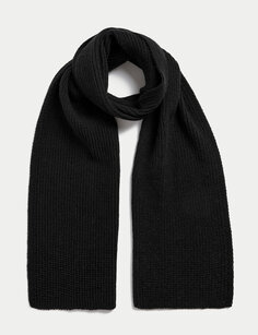 Вязаный шарф в рубчик Marks &amp; Spencer, черный