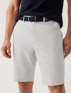 Эластичные шорты чинос в полоску с поясом Marks &amp; Spencer