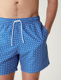 Быстросохнущие шорты для плавания с геометрическим принтом Marks &amp; Spencer, синий