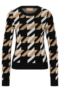 Джемпер Hugo Boss Knitted Jacquard-pattern With Logo Trim, мультиколор
