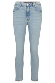 Джинсы Hugo Boss Slim-fit Jeans In Vintage-wash Stretch Denim, голубой
