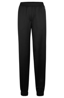 Брюки Hugo Boss Relaxed-fit Trousers In Soft Satin With Cuff, черный