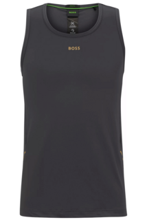 Майка Boss Slim-fit With Decorative Reflective Pattern, темно-серый