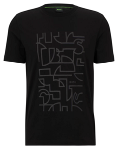 Футболка Boss Cotton-jersey T-shirt With Seasonal Graphic Print, черный
