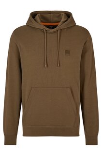 Толстовка Hugo Boss French-terry-cotton Hooded With Logo Patch, коричневый