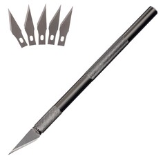 Нож канцелярский скальпель + 5 запасных лезвий Calligrata