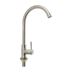 Моносмеситель zein z03, нержавеющая сталь, поворотный излив, сатин