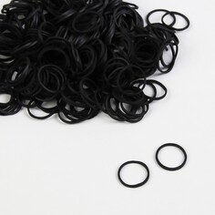 Силиконовые резинки для волос, набор, d = 1,5 см, 50 гр, цвет черный Queen Fair