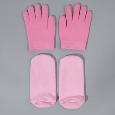 Набор увлажняющий, перчатки/носочки, one size, цвет розовый Queen Fair