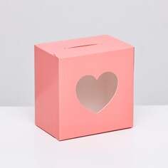 Коробка сборная, розовая, 10 х 10 х 6,5 см NO Brand