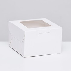 Коробка для десерта, белая, 10 х 10 х 6,5 см NO Brand
