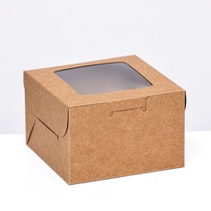 Коробка для десерта, крафт, 10 х 10 х 6,5 см NO Brand