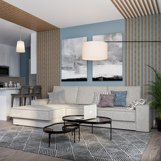 Диван угловой левый Бергамо Лазурит