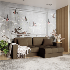 Диван угловой Дензел Лазурит