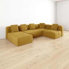 Модульный угловой П-образный диван правый Бакстер Лазурит