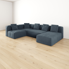 Модульный угловой П-образный диван левый Бакстер Лазурит