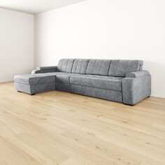 Диван модульный угловой с оттоманкой левый Бруно Лазурит