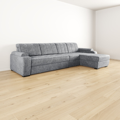 Диван модульный угловой с оттоманкой правый Бруно Лазурит