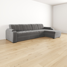 Диван модульный угловой с оттоманкой правый Бруно Лазурит