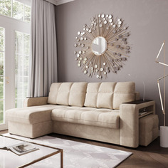 Диван угловой левый Киль-4 с пуфом Лазурит