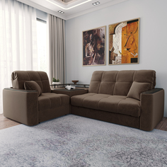 Диван угловой с баром Камелот 1,4 Лазурит