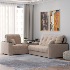 Диван угловой с баром Камелот 1,6 Лазурит