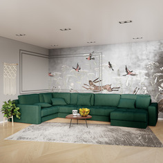 Диван угловой П-образный Дензел Лазурит