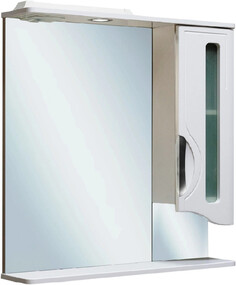 Зеркальный шкаф 75х80 см белый R Runo Толедо 00000001041 РУНО