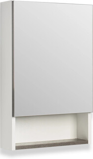 Зеркальный шкаф 50х65 см железный камень/белый R Runo Бари 00-00001385 РУНО