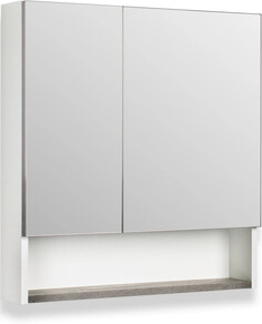 Зеркальный шкаф 60х65 см железный камень/белый Runo Бари 00-00001386 РУНО