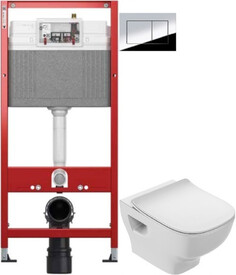 Комплект подвесной унитаз Jacob Delafon Struktura EDF102-00 + E70025-00 + система инсталляции Tece 9400412
