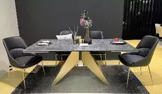 Стол ALES 180 BLACK GRAVE SOLID CERAMIC, керамика/ бронзовый Bravo