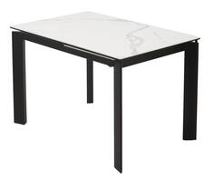 Стол CORNER 120 MATTE STATUARIO Белый мрамор матовый керамика, стекло/ черный каркас Bravo