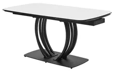 Стол MATERA 160 MARBLES KL-99 Белый мрамор матовый, итальянская керамика/ черный каркас Bravo