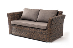 Двухместный диван из искусственного ротанга Капучино гиацинт коричневый 4sis