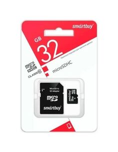 Карта памяти SmartBuy micro SDHC 32Gb Class10 LE + адаптер (SB32GBSDCL10-01LE)