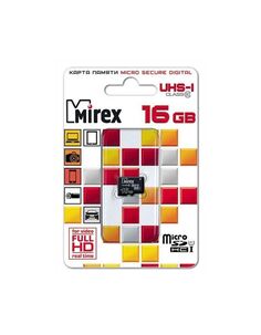 Карта памяти Mirex MicroSDHC 16Gb Class 10 UHS-I 13612-MCSUHS16